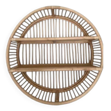 Round wall shelf in rattan and bamboo