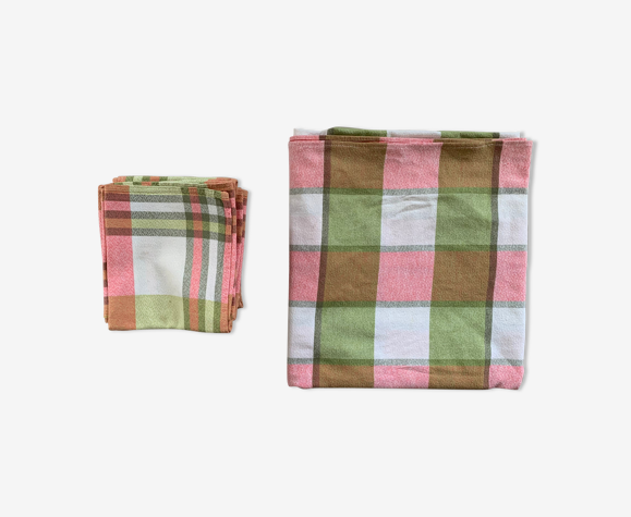 Lot 12 serviettes et nappe ancienne