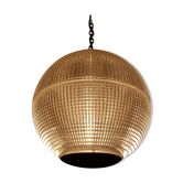Glass Holophane hanging by designer Blondel circa 1950