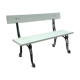 Garden bench with old cast-cast-or-cast-or-cast foot