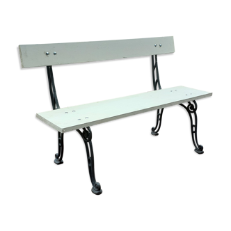 Garden bench with old cast-cast-or-cast-or-cast foot