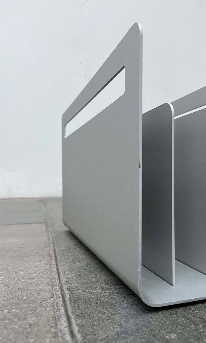 Minimalist aluminium magazine rack by Norman Foster for Helit, Germany, 1990s.