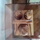 Vintage olive wood condiment service