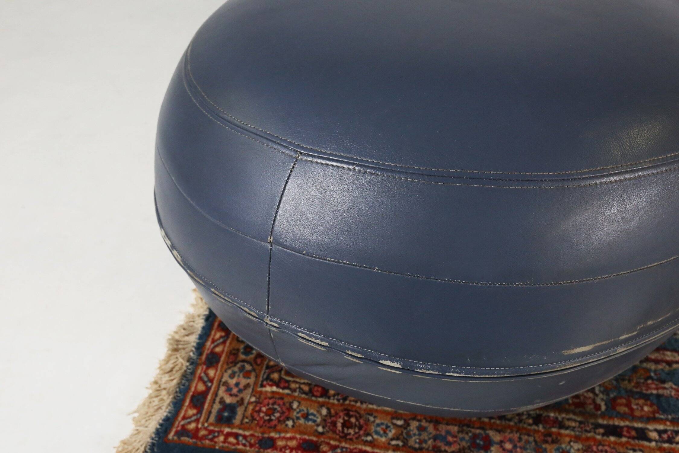 Leather Pouf by Lowie Vermeersch for Durlet, Belgium 1999