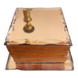 Glass and wood cigarette box