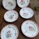 Lot de 6 assiettes à dessert Lunéville décor de fleurs