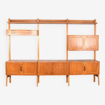 Mid-Century Teak Wall Unit by Kjell Riise for Rival Brodrene Jatogs, 1960s, Set of 3