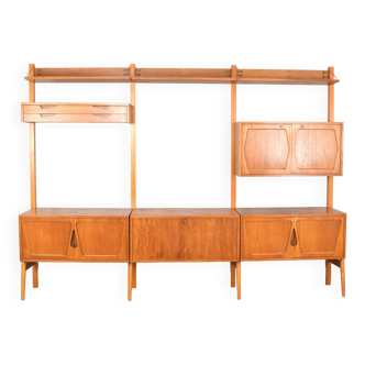 Mid-Century Teak Wall Unit by Kjell Riise for Rival Brodrene Jatogs, 1960s, Set of 3