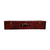Old red leather handle malle