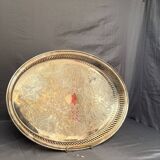 Antique Silver-Plated Metal Tray Rocaille Rococo Louis XV