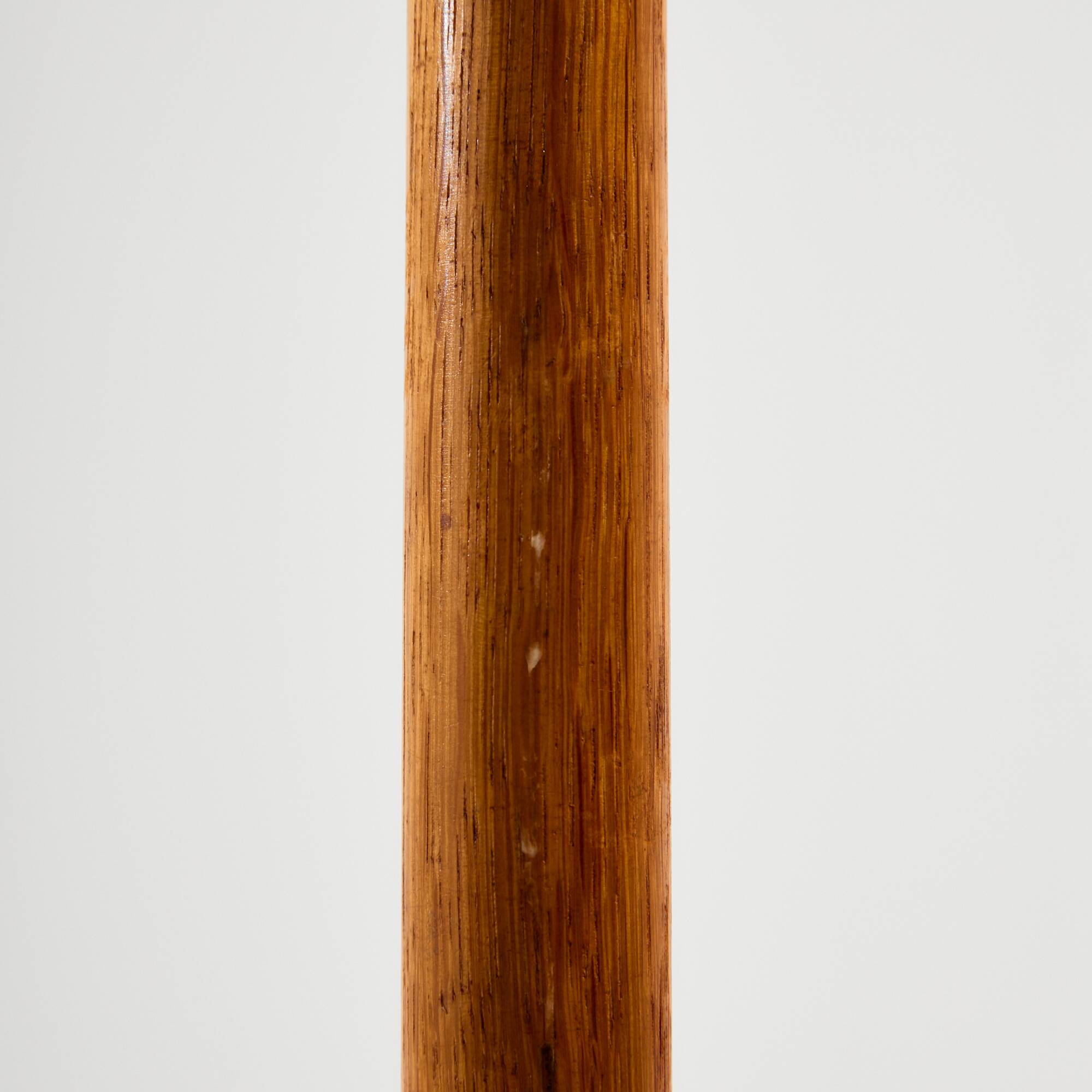 Oak and brass floor lamp
