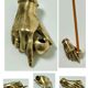 hand bronze art paperweight pen holder early XXth