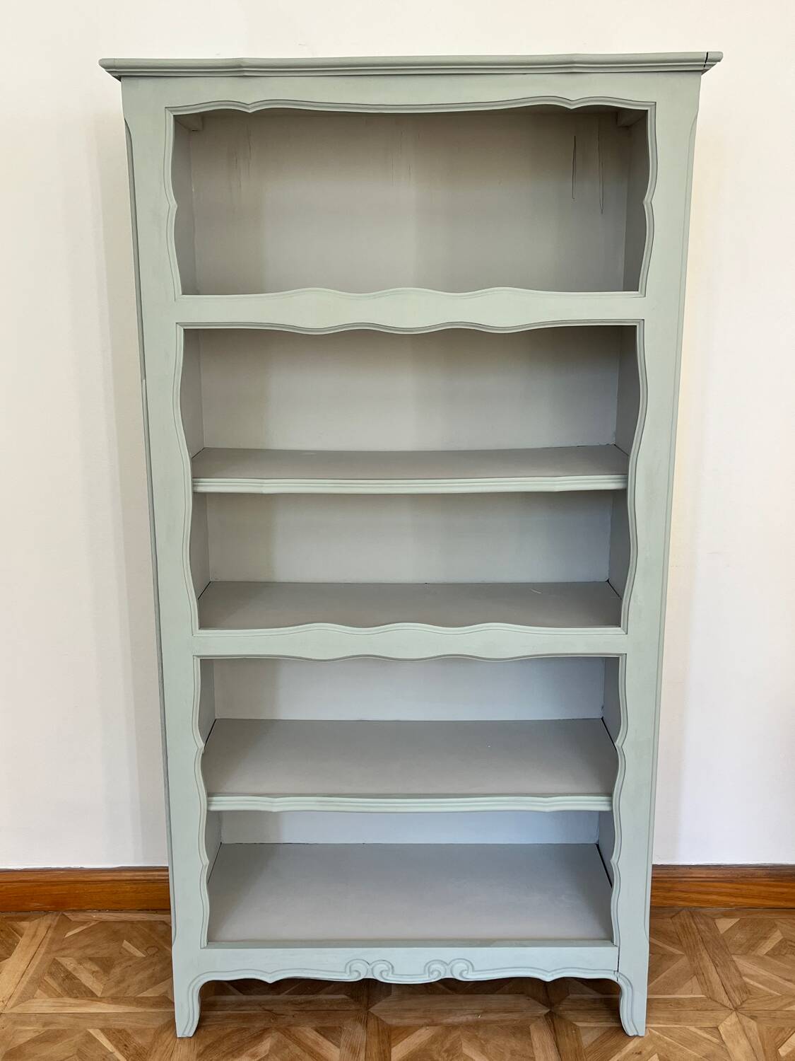 Large Celadon Green & Almond Milk Bookcase