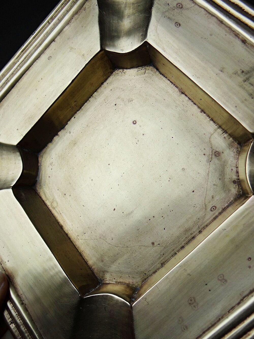 Art Deco brass catchall or ashtray, geometric, 1930s-1940s