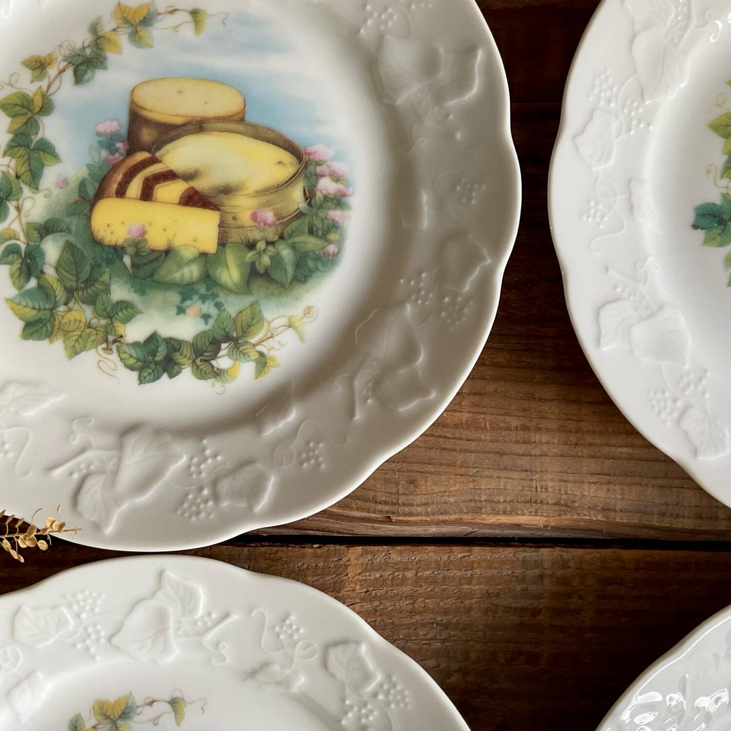 4 Limoges porcelain cheese plates “Wild Lier”