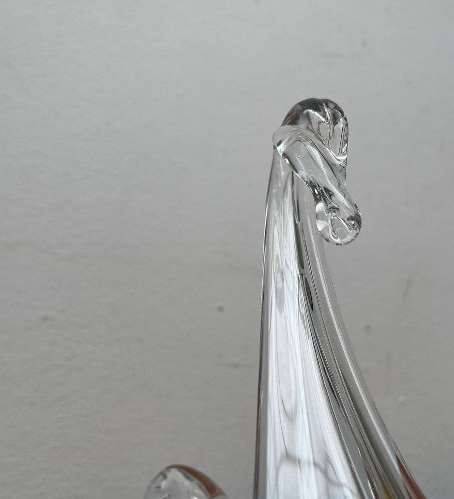 Vintage Glass Swan-Shaped Vase
