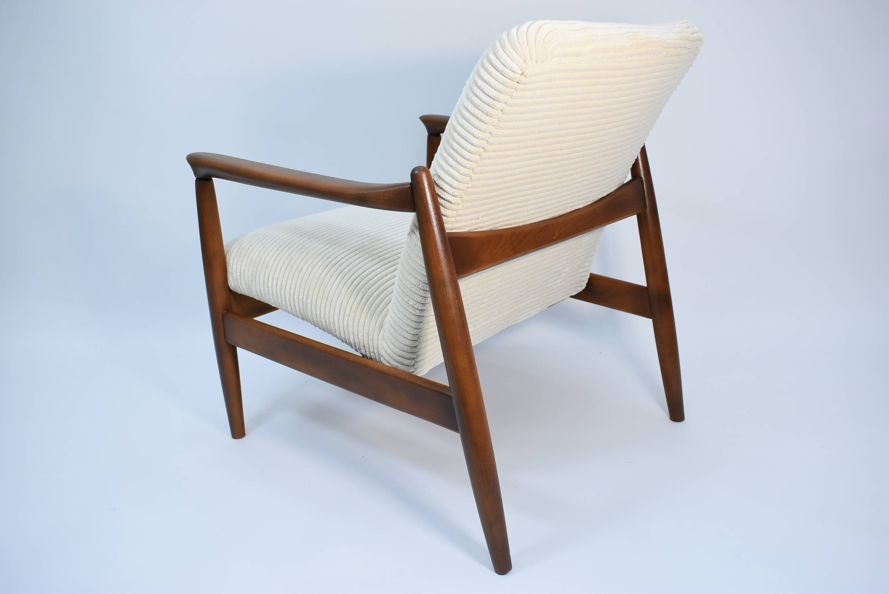 Fully restored vintage armchair by E.Homa, 1960s, beige cord