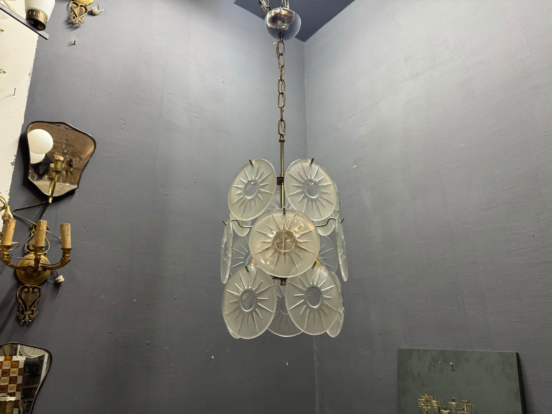 Chandelier en verre de Murano des années 1970