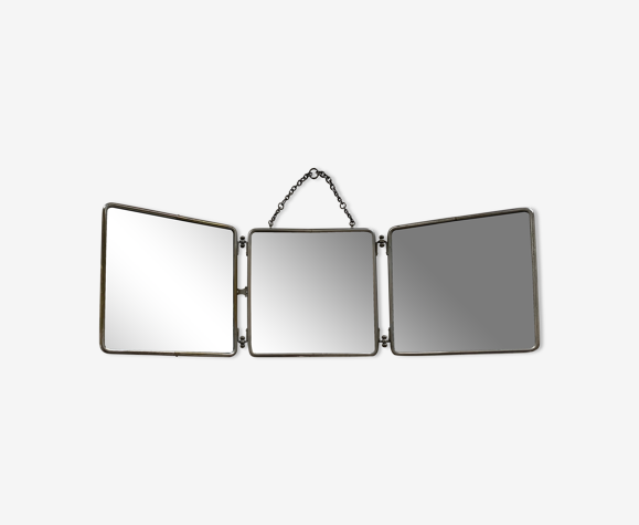 Miroir triptyque ancien 25x25cm