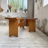 Pair of Charlotte Perriand Les Arcs pine benches