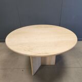 Round Italian travertine dining table 1970s