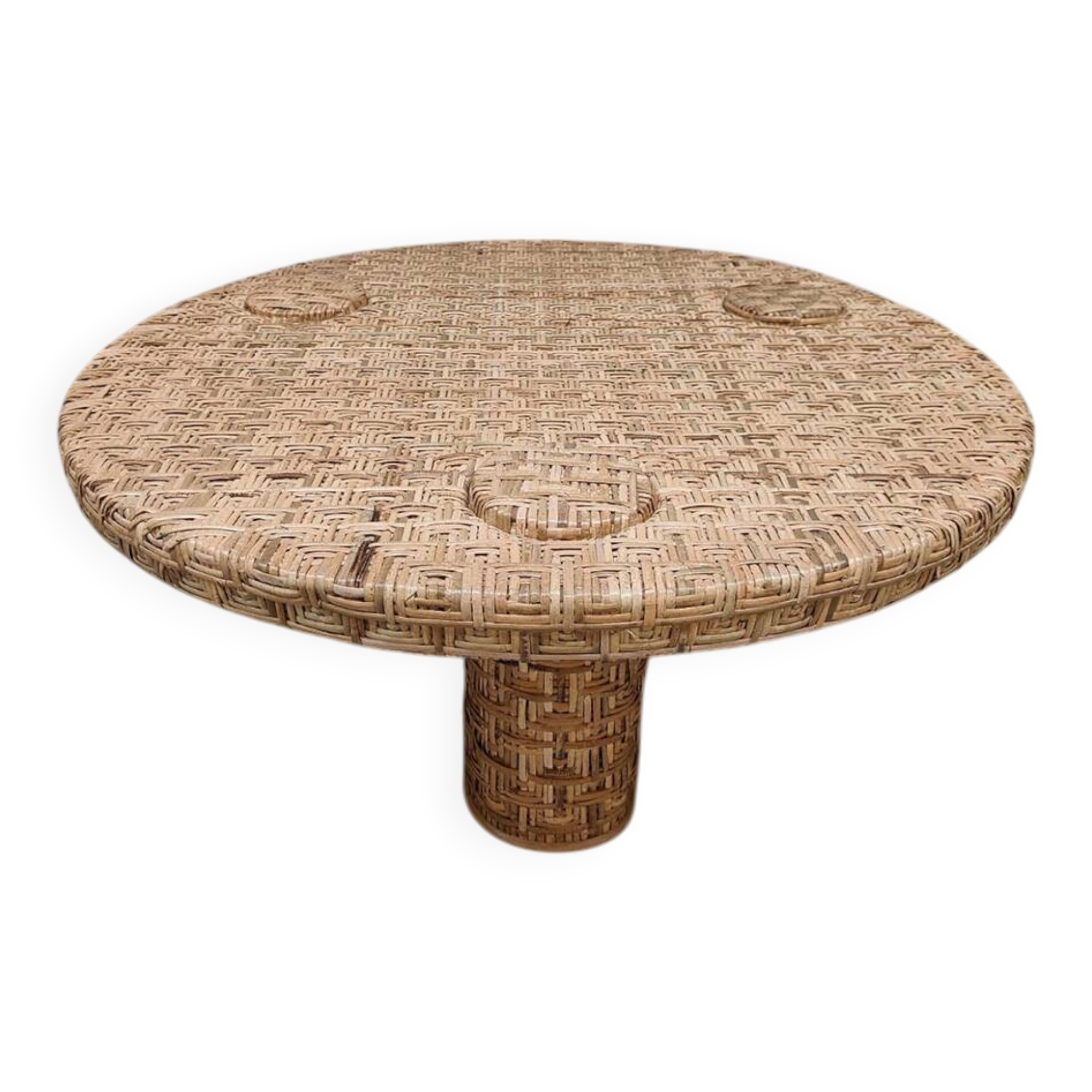 HKliving round design rattan coffee table