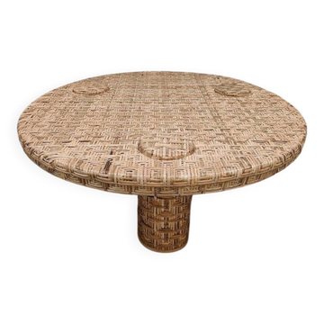 Table basse en rotin au design rond HKliving