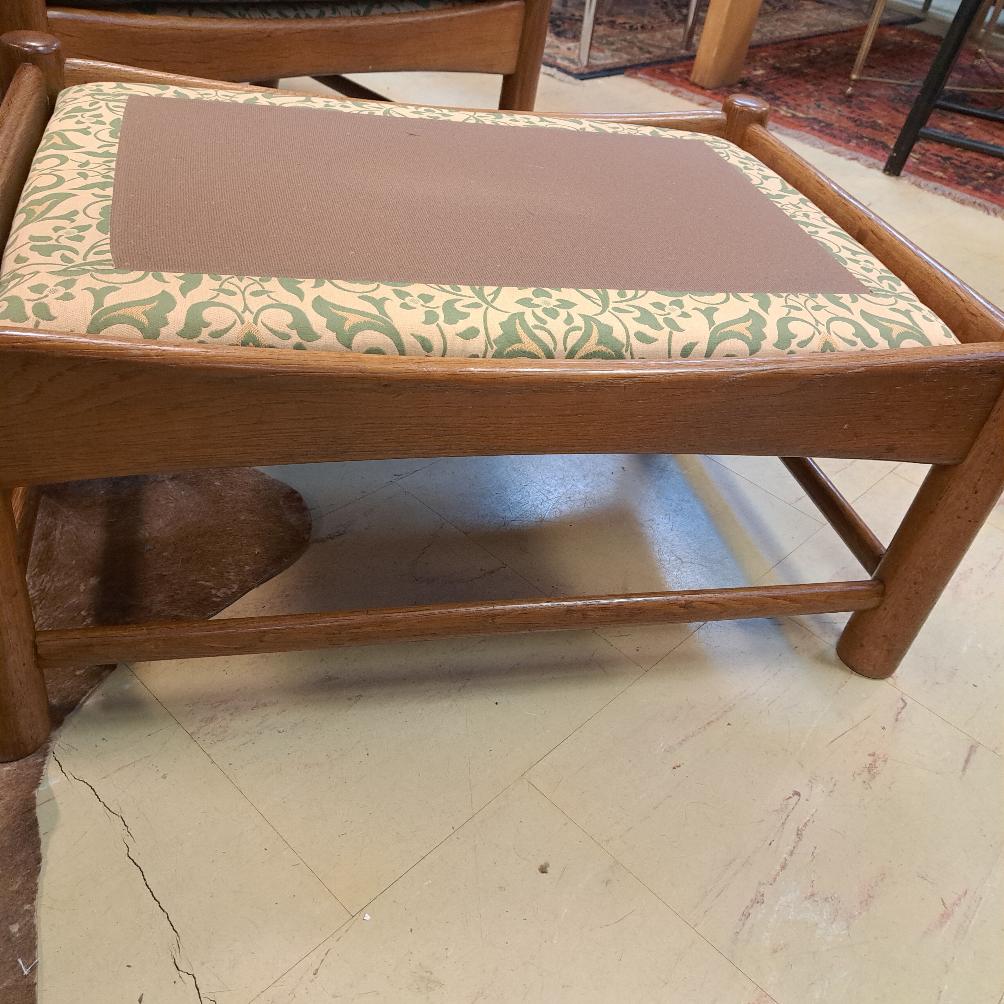 Scandinavian armchairs and ottomans