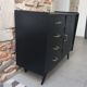 Black chest of  drawers feet compass 60s