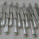 Set of 12 knives silver metal handle stainless steel blade G. VIVIER.