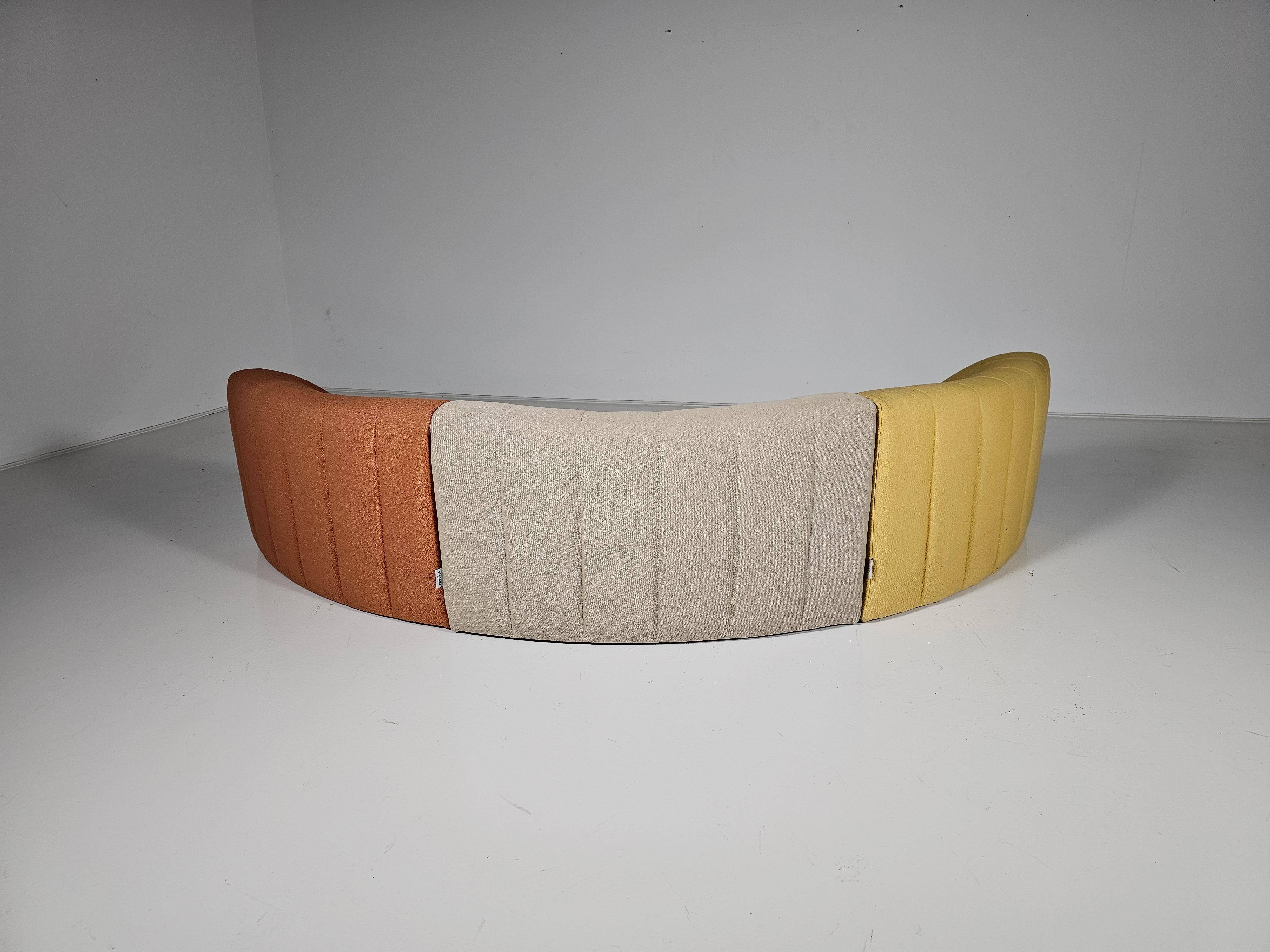Kwok Hoi Chan "Chromatic" modular sofa in orange, yellow and cream.