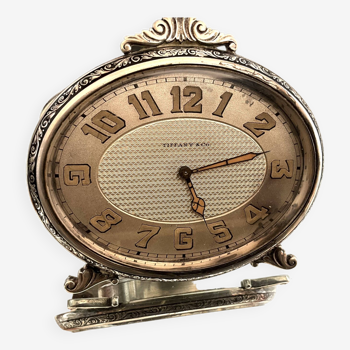 Horloge de table Tiffany&Co en argent art déco