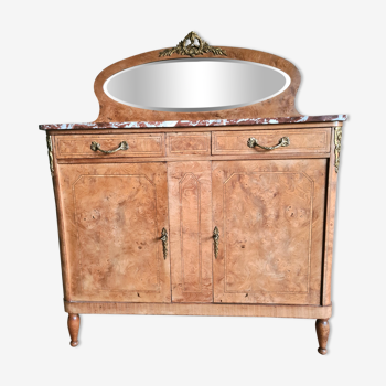 Low cabinet with walnut bramble mirror