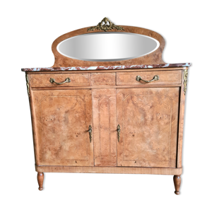 meuble bas avec miroir - noyer
