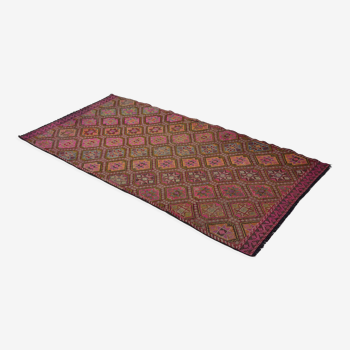 Anatolian handmade kilim rug 267 cm x 137 cm