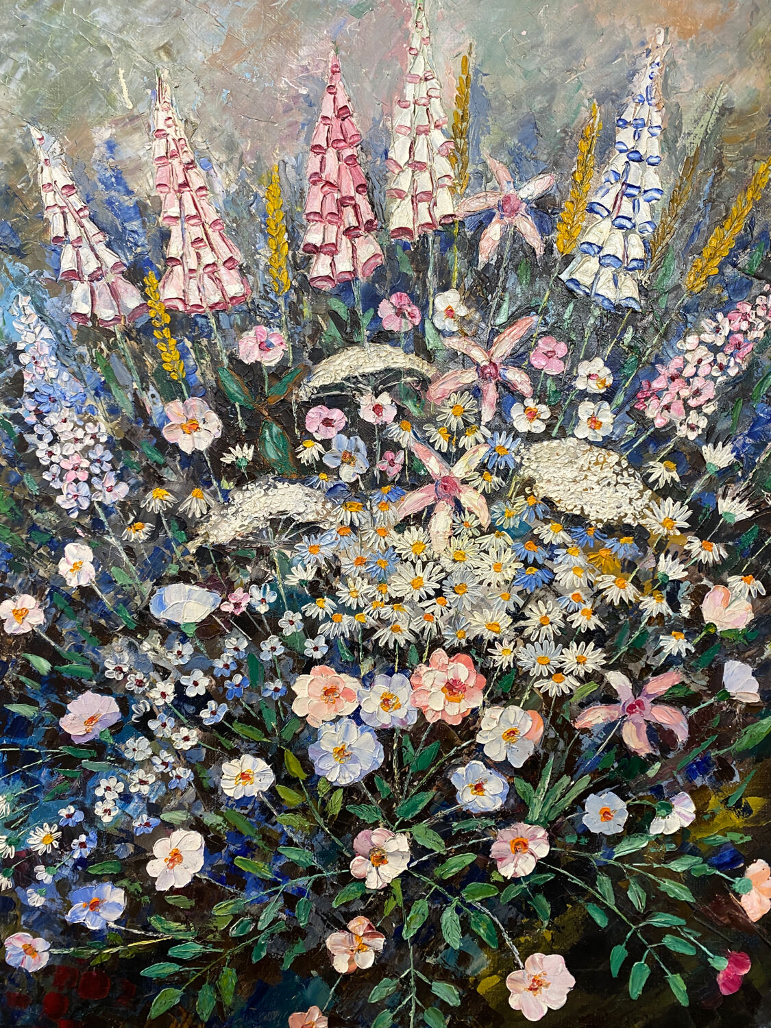 Bouquet of flowers signed Barro