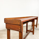 Large industrial wooden console table