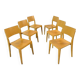 Danish beech dining chairs, 1980s, set of 6