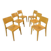 Danish beech dining chairs, 1980s, set of 6