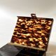 Tray - box with a lid in tortoiseshell plexiglass, 1970s design.