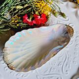 Shell dish in pearly Limoges porcelain