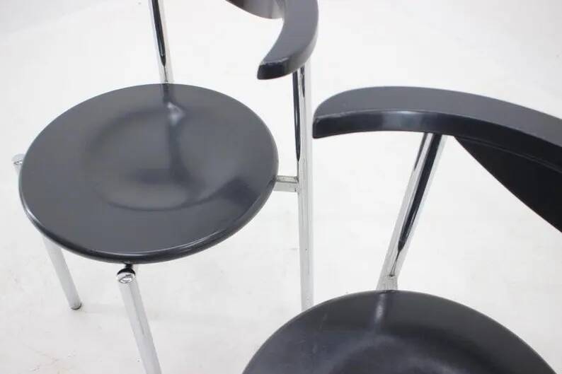 Set of Three Mid Century Dining Chairs, Germany, 1980s