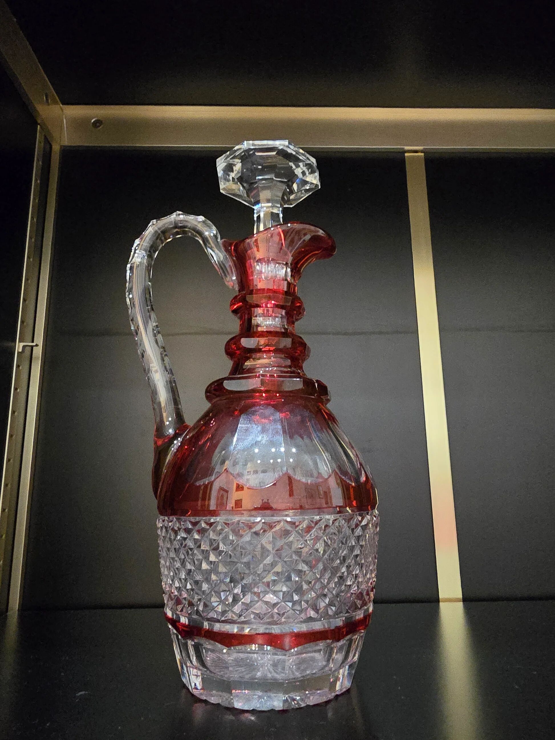 Red double-walled crystal carafe – Saint-Louis