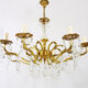 Old 8-branch brass chandelier and glass stamps
