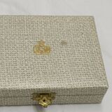 box of 6 golden mocha spoons Christofle model "Pearls"