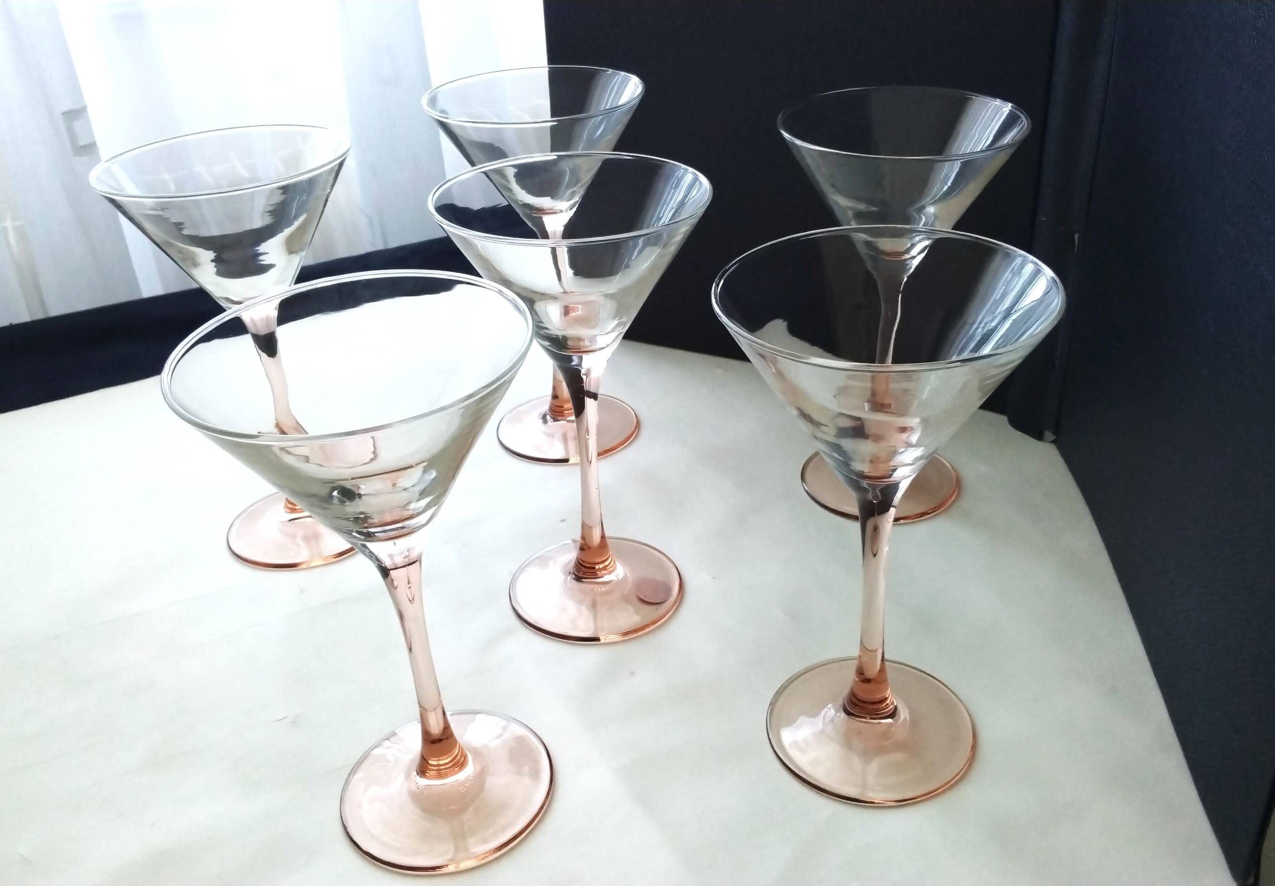 6 Verres à cocktail Luminarc Jambe rose