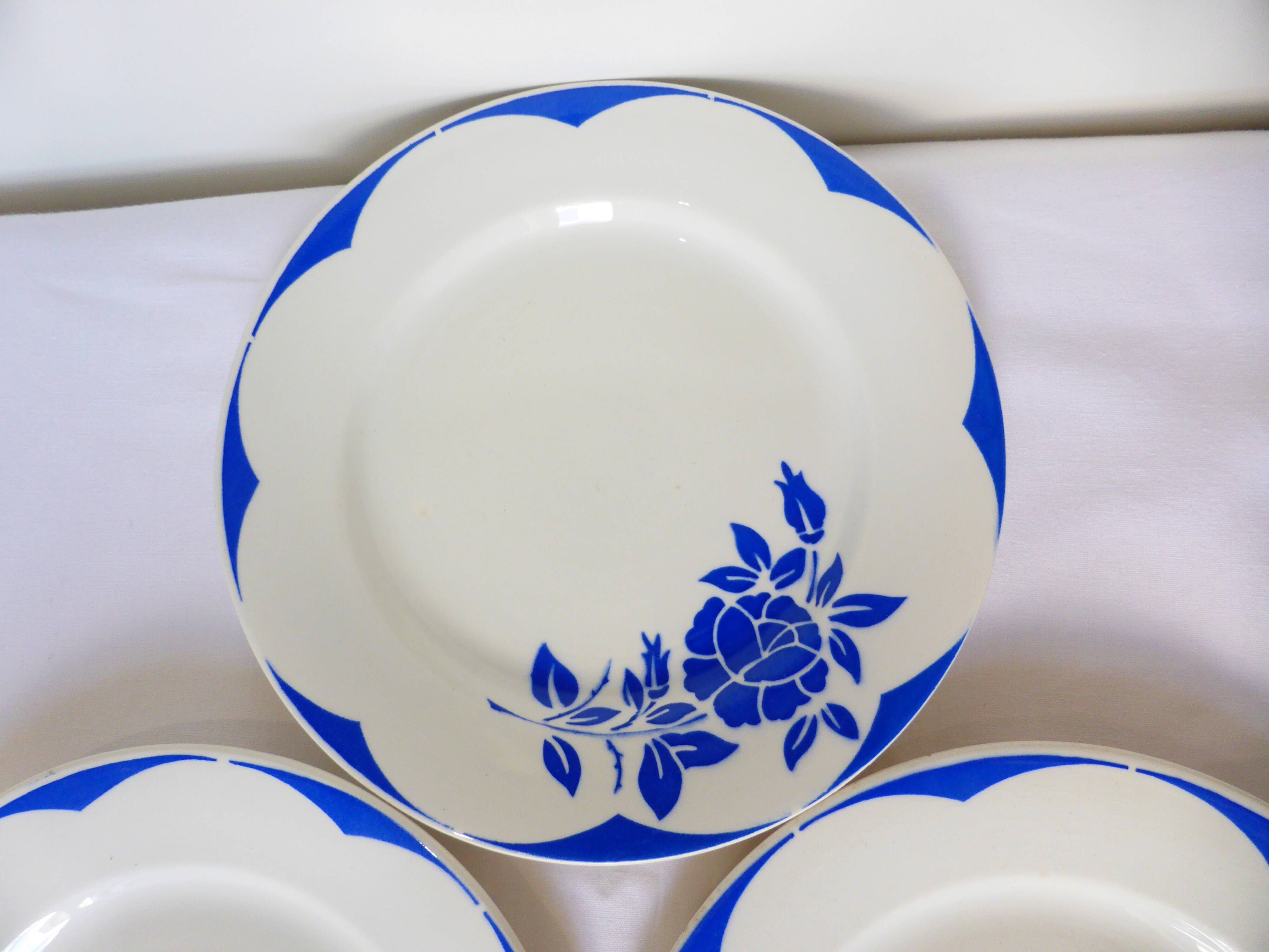 3 flat plates of Digoin Sarreguemines model Corsica