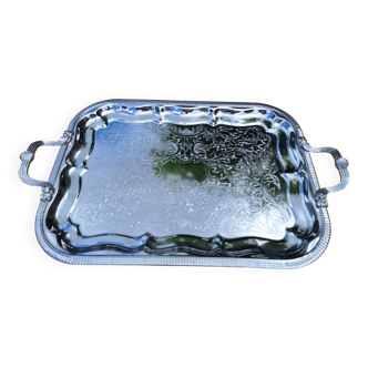 Very refined silver metal tray