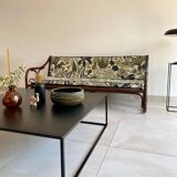 Vintage rattan bench from Maison Kok