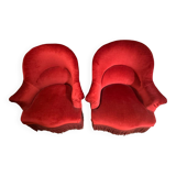 Pair of red toad theater armchairs